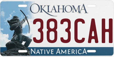 OK license plate 383CAH