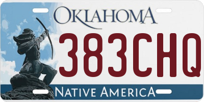 OK license plate 383CHQ