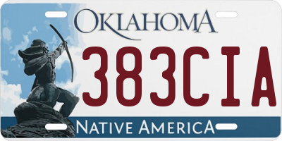 OK license plate 383CIA