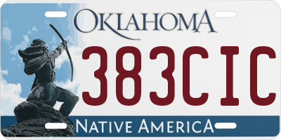 OK license plate 383CIC