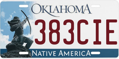 OK license plate 383CIE