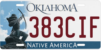 OK license plate 383CIF