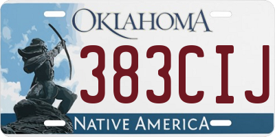 OK license plate 383CIJ