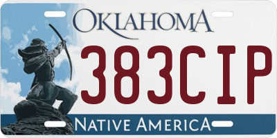 OK license plate 383CIP