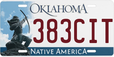 OK license plate 383CIT