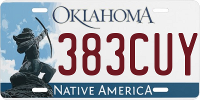 OK license plate 383CUY