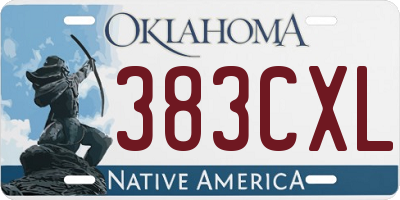 OK license plate 383CXL