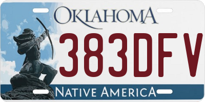 OK license plate 383DFV