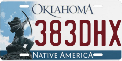OK license plate 383DHX
