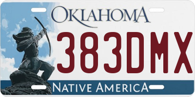OK license plate 383DMX
