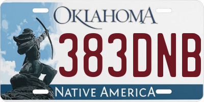 OK license plate 383DNB