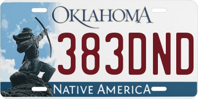 OK license plate 383DND