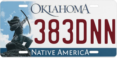 OK license plate 383DNN