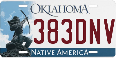 OK license plate 383DNV