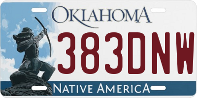 OK license plate 383DNW