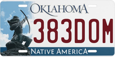OK license plate 383DOM