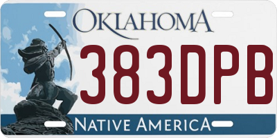 OK license plate 383DPB