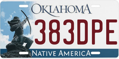 OK license plate 383DPE