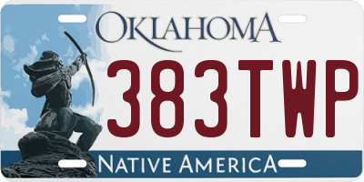 OK license plate 383TWP