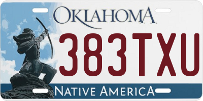 OK license plate 383TXU