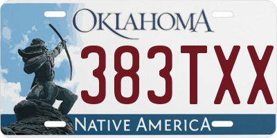 OK license plate 383TXX