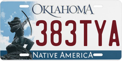 OK license plate 383TYA
