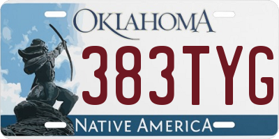 OK license plate 383TYG