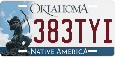 OK license plate 383TYI