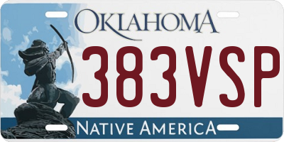 OK license plate 383VSP