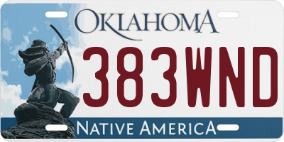 OK license plate 383WND