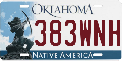 OK license plate 383WNH