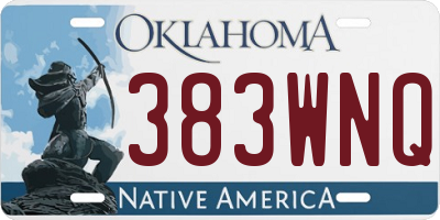 OK license plate 383WNQ
