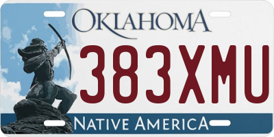 OK license plate 383XMU