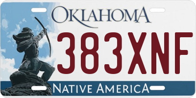 OK license plate 383XNF