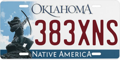 OK license plate 383XNS