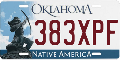 OK license plate 383XPF