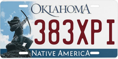 OK license plate 383XPI