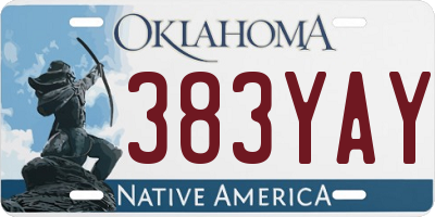 OK license plate 383YAY