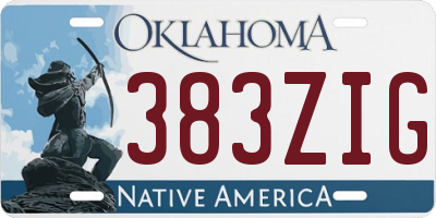OK license plate 383ZIG