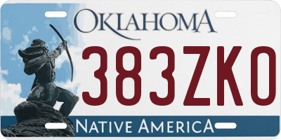 OK license plate 383ZKO