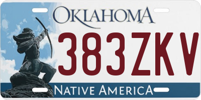 OK license plate 383ZKV