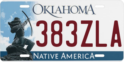 OK license plate 383ZLA