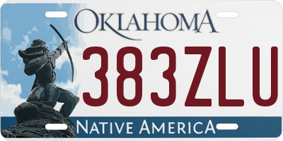 OK license plate 383ZLU