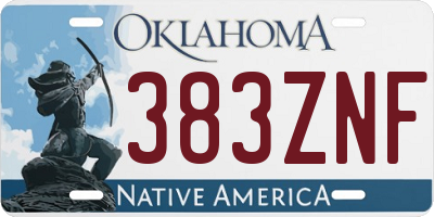OK license plate 383ZNF