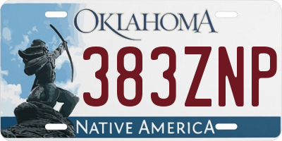 OK license plate 383ZNP