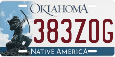 OK license plate 383ZOG