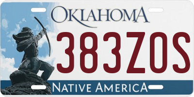 OK license plate 383ZOS