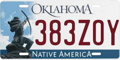 OK license plate 383ZOY