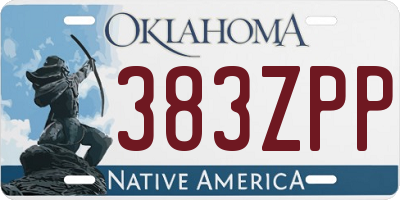 OK license plate 383ZPP