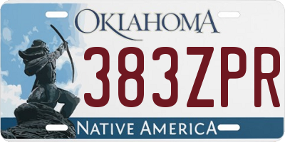 OK license plate 383ZPR